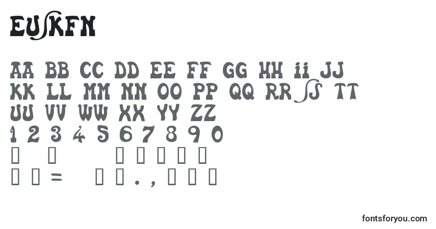 A fonte EUSKFN   (126142) – alfabeto, números, caracteres especiais