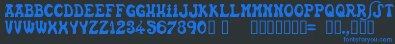 フォントEUSKFN   – 黒い背景に青い文字