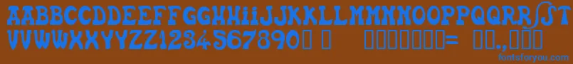 EUSKFN  -Schriftart – Blaue Schriften auf braunem Hintergrund