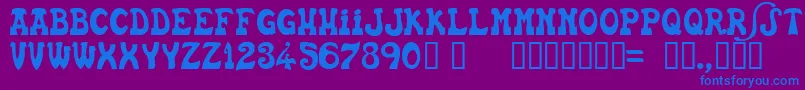 EUSKFN  -fontti – siniset fontit violetilla taustalla