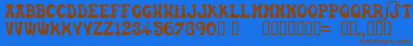 EUSKFN  -Schriftart – Braune Schriften auf blauem Hintergrund