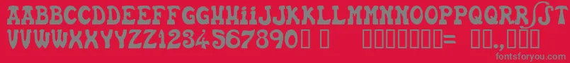 フォントEUSKFN   – 赤い背景に灰色の文字