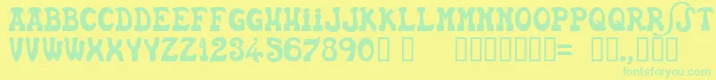Шрифт EUSKFN   – зелёные шрифты на жёлтом фоне