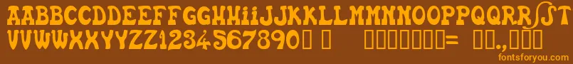 EUSKFN  -Schriftart – Orangefarbene Schriften auf braunem Hintergrund