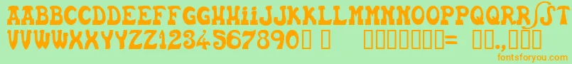 フォントEUSKFN   – オレンジの文字が緑の背景にあります。