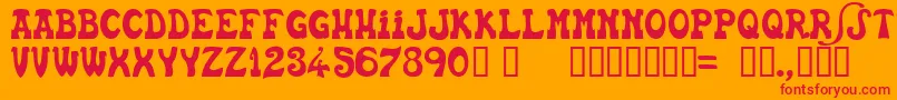 EUSKFN  -Schriftart – Rote Schriften auf orangefarbenem Hintergrund