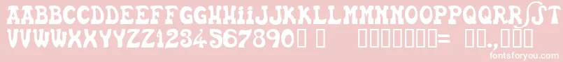 EUSKFN  -fontti – valkoiset fontit vaaleanpunaisella taustalla