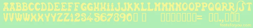 EUSKFN  -fontti – keltaiset fontit vihreällä taustalla