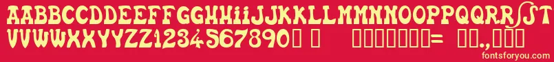 EUSKFN   Font – Yellow Fonts on Red Background