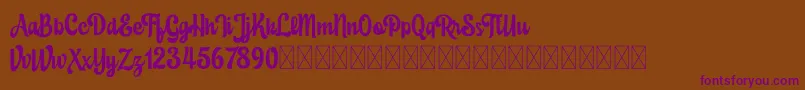 Fonte Eustachio demo version – fontes roxas em um fundo marrom