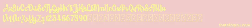 Eustachio demo version-Schriftart – Gelbe Schriften auf rosa Hintergrund