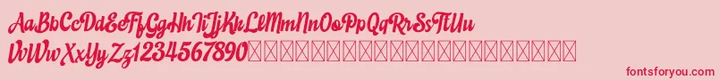 Eustachio Italic demo Font – Red Fonts on Pink Background