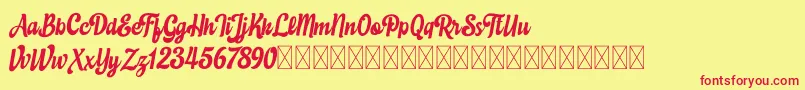 Eustachio Italic demo Font – Red Fonts on Yellow Background