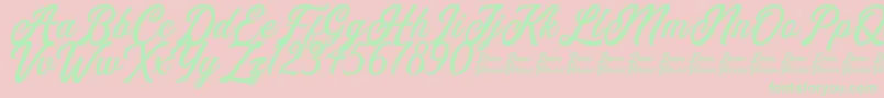 Eusthalia Clean Free For Personal Use Font – Green Fonts on Pink Background