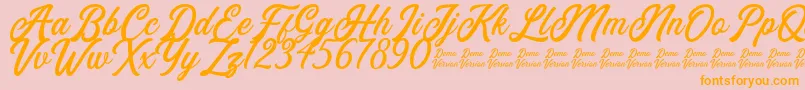 Eusthalia Clean Free For Personal Use Font – Orange Fonts on Pink Background