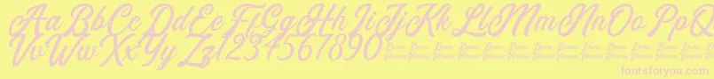 Eusthalia Clean Free For Personal Use Font – Pink Fonts on Yellow Background