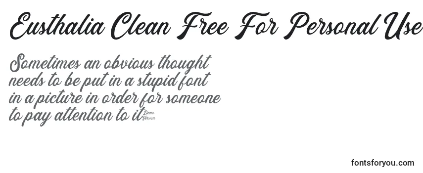 Schriftart Eusthalia Clean Free For Personal Use