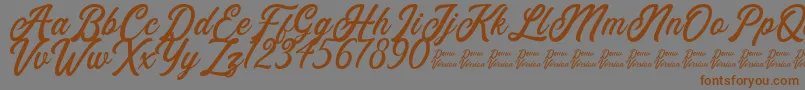 Eusthalia Clean Free For Personal Use Font – Brown Fonts on Gray Background