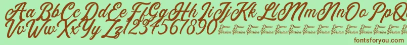 Шрифт Eusthalia Clean Free For Personal Use – коричневые шрифты на зелёном фоне