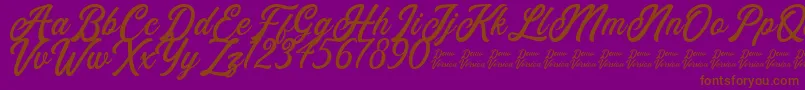 Eusthalia Clean Free For Personal Use-Schriftart – Braune Schriften auf violettem Hintergrund