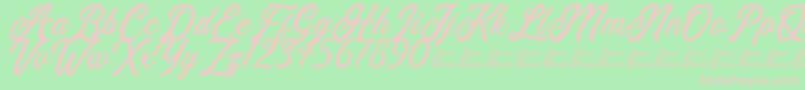 Czcionka Eusthalia Clean Free For Personal Use – różowe czcionki na zielonym tle