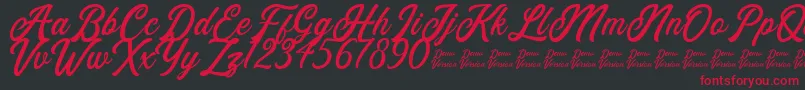 Eusthalia Clean Free For Personal Use Font – Red Fonts on Black Background