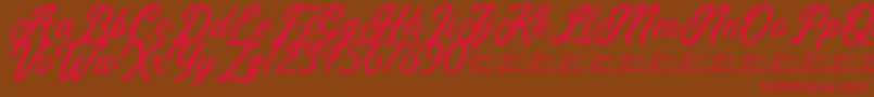 Eusthalia Clean Free For Personal Use Font – Red Fonts on Brown Background
