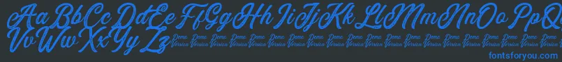 Eusthalia Stamped Font – Blue Fonts on Black Background