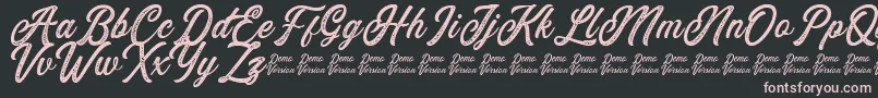 Eusthalia Stamped Font – Pink Fonts on Black Background