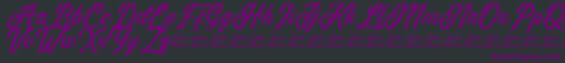 Eusthalia Stamped Font – Purple Fonts on Black Background