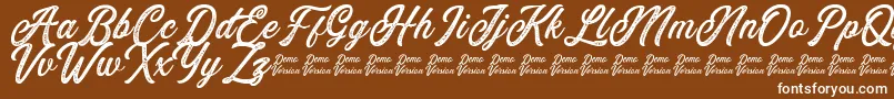 Eusthalia Stamped Font – White Fonts on Brown Background