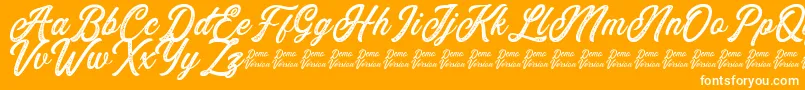 Eusthalia Stamped Font – White Fonts on Orange Background