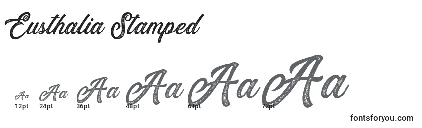 Eusthalia Stamped Font Sizes