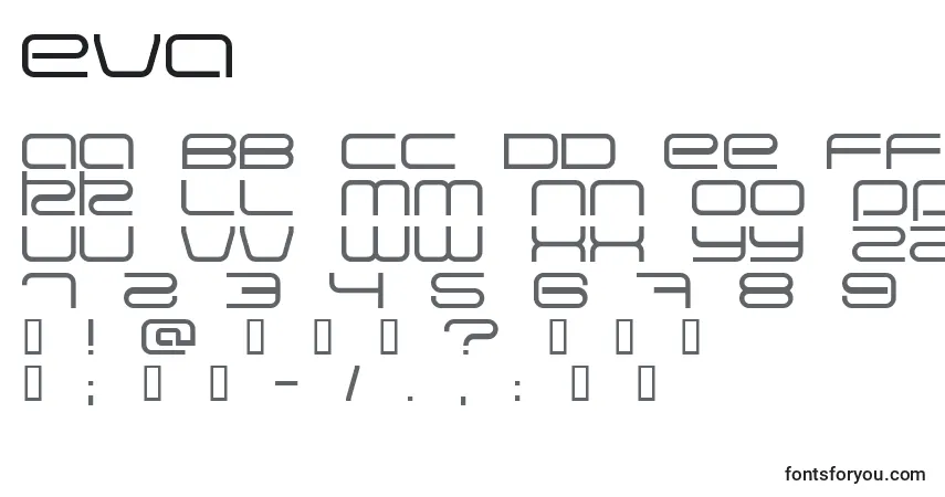 Czcionka EVA      (126148) – alfabet, cyfry, specjalne znaki