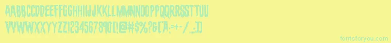 evafangoria-Schriftart – Grüne Schriften auf gelbem Hintergrund