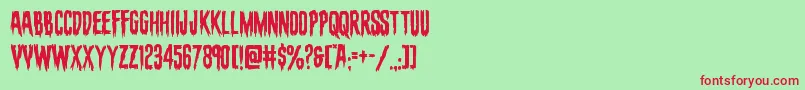 フォントevafangoria – 赤い文字の緑の背景