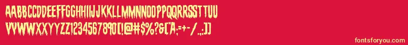 evafangoria-Schriftart – Gelbe Schriften auf rotem Hintergrund