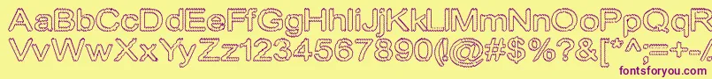 Cylonicempty Font – Purple Fonts on Yellow Background