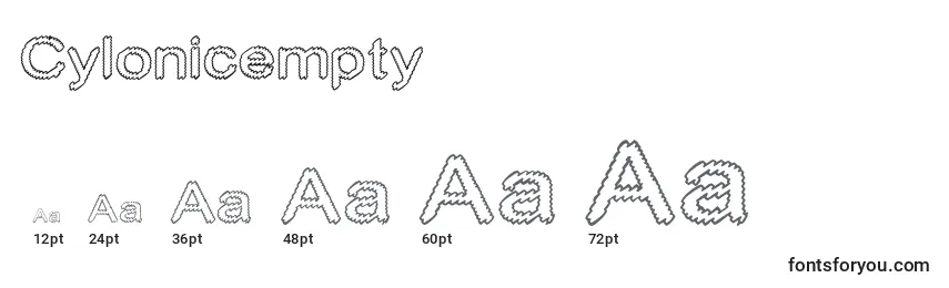 Cylonicempty Font Sizes
