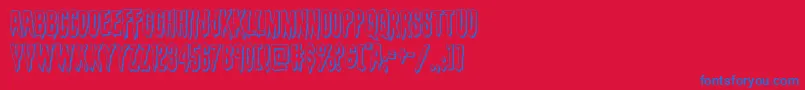 evafangoria3d-Schriftart – Blaue Schriften auf rotem Hintergrund