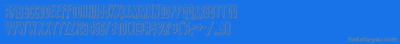 evafangoria3d-Schriftart – Graue Schriften auf blauem Hintergrund