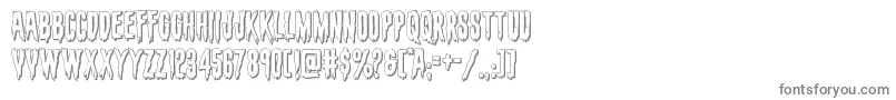 フォントevafangoria3d – 白い背景に灰色の文字