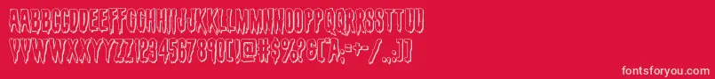 Fonte evafangoria3d – fontes rosa em um fundo vermelho