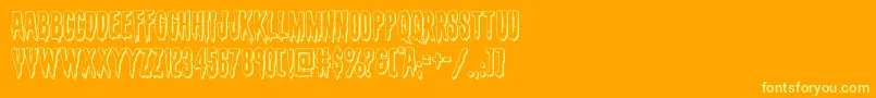 evafangoria3d-fontti – keltaiset fontit oranssilla taustalla