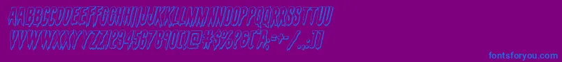 evafangoria3dital Font – Blue Fonts on Purple Background