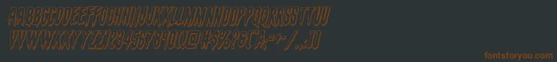 evafangoria3dital-Schriftart – Braune Schriften auf schwarzem Hintergrund