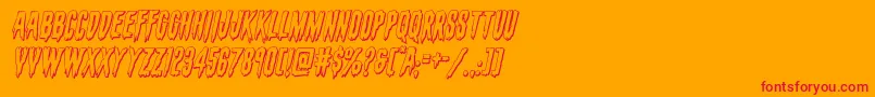 evafangoria3dital Font – Red Fonts on Orange Background