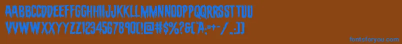evafangoriaexpand Font – Blue Fonts on Brown Background
