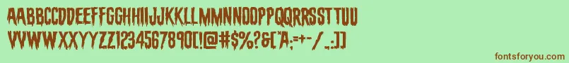 evafangoriaexpand Font – Brown Fonts on Green Background