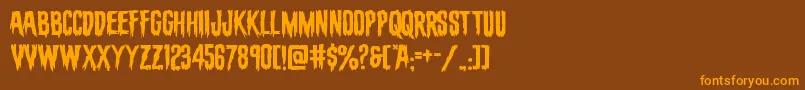 evafangoriaexpand Font – Orange Fonts on Brown Background